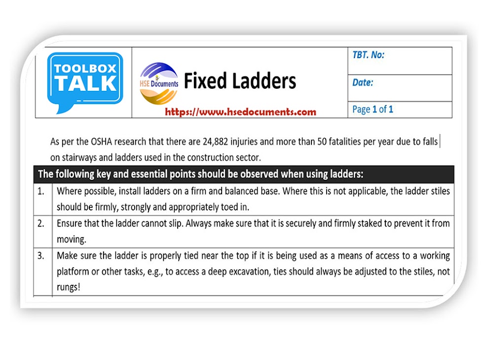 Fixed Ladders-Toolbox Talks  