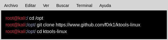 Descargar ktools desde el repositorio en github