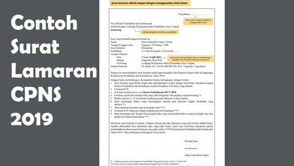 Resmi Dari Bkn Download Contoh Surat Lamaran Cpns 2019 Dan Surat Pernyataan Bebas Narkoba Mediasiana Com Media Pembelajaran Masakini