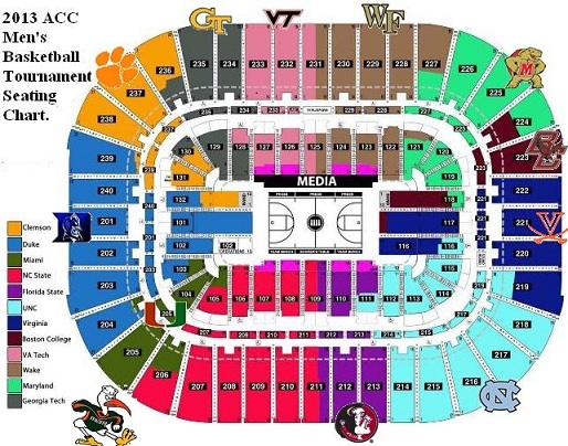 ACC Tournament 2013 Seating | ACC Basketball Rx
