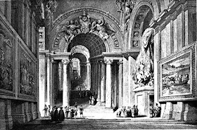 The Scala Regia was built by Sangallo and later restored by Gian Lorenzo Bernini