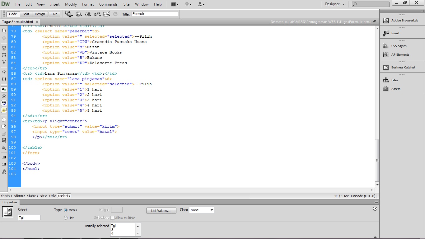 CARA MEMBUAT FORMULIR PADA HTML | COLLEGE GIRL