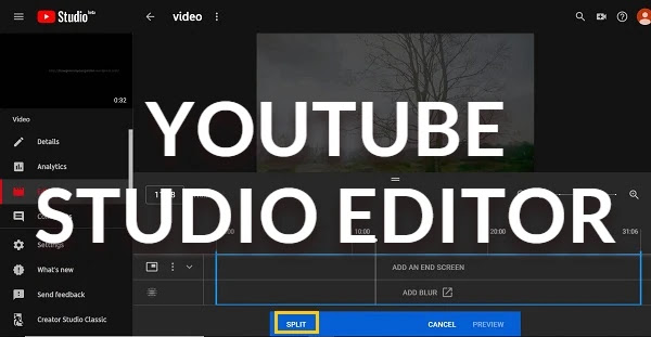 YouTube Studio Built-In Video Editor