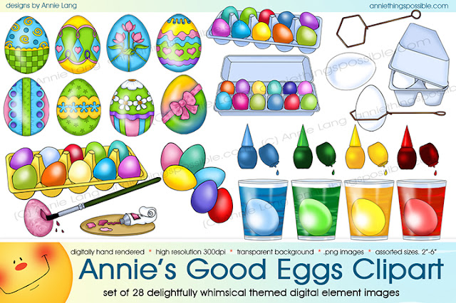 Make Easter "eggactly" perfect when your project begins with Annie Lang's clipart!