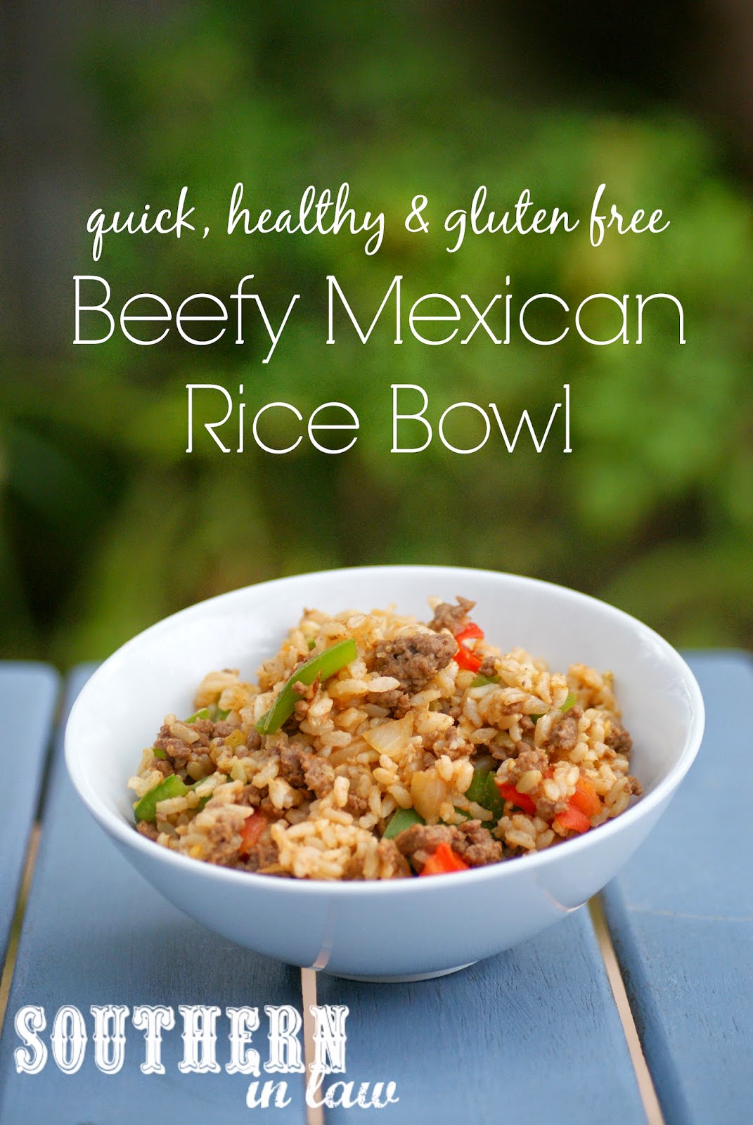 Healthy Beefy Mexican Rice Bowl Recipe - gluten free, clean eating friendly, low fat