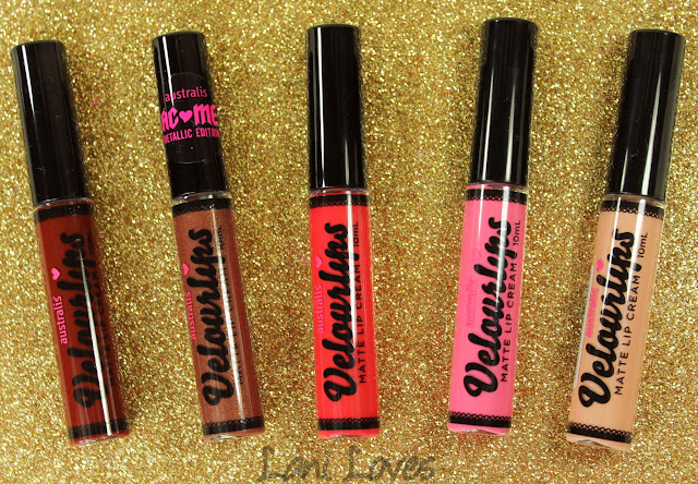 Australis Velourlips Matte Lip Cream - Current Collection Swatches & Review