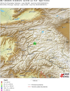 Cutremur moderat cu magnitudinea de 5,7 grade in Tadjikistan