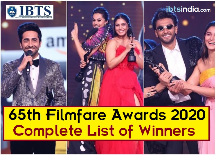 Complete List of 65th Filmfare Awards 2020 Winners