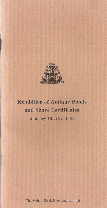 exhibition booklet by The Sydney Stock Exchange Limited