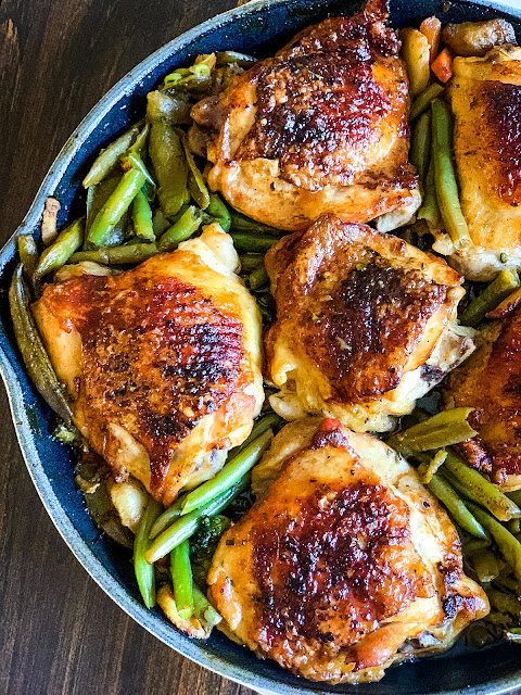 Crispy Garlic Butter Chicken Thighs are easy enough for a weeknight dinner and taste like you ordered it at a fine dining restaurant. The ultra crispy skin is most stunningly created by using a particular technique.