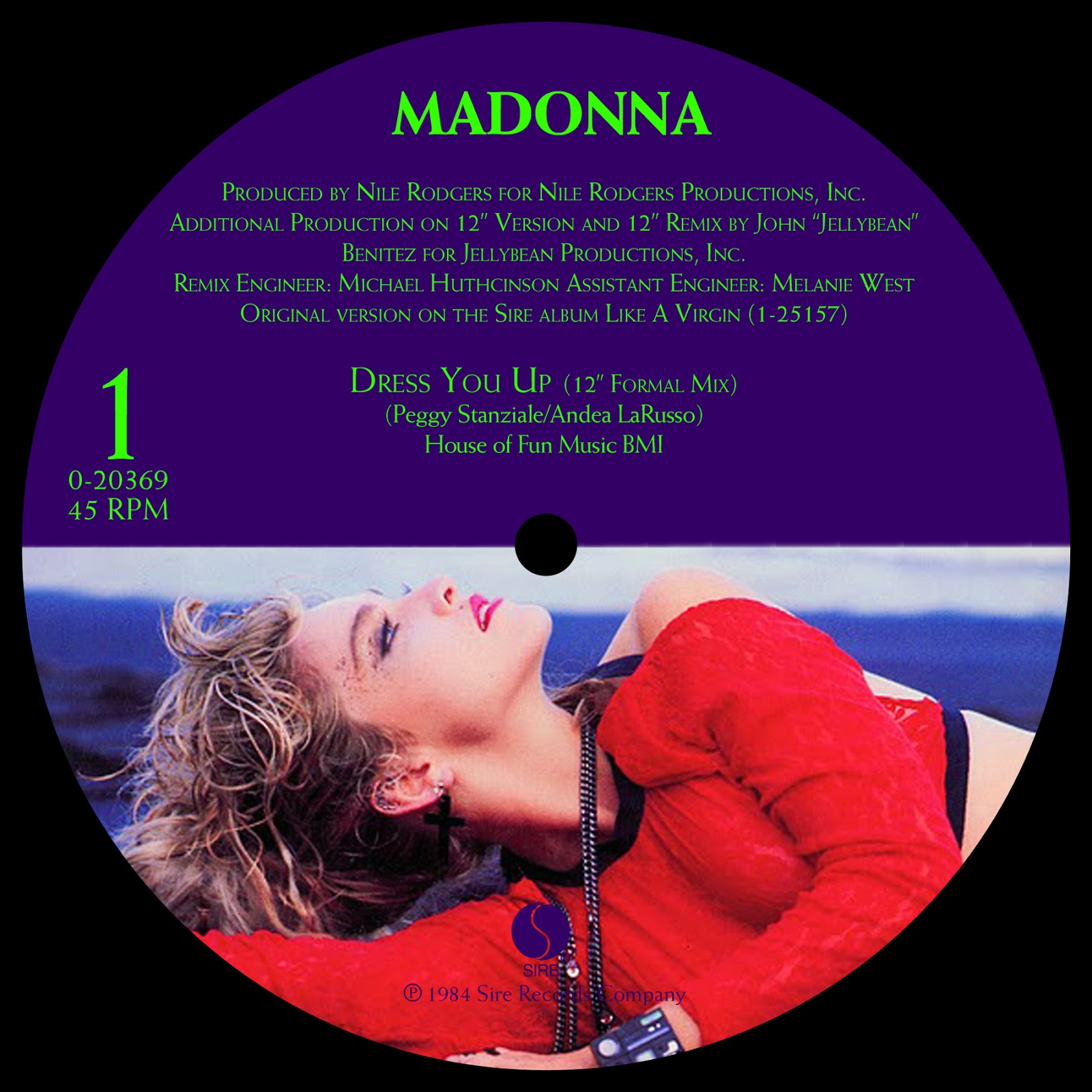 Madonna FanMade Covers Dress You Up 12" formal mix Vinyl