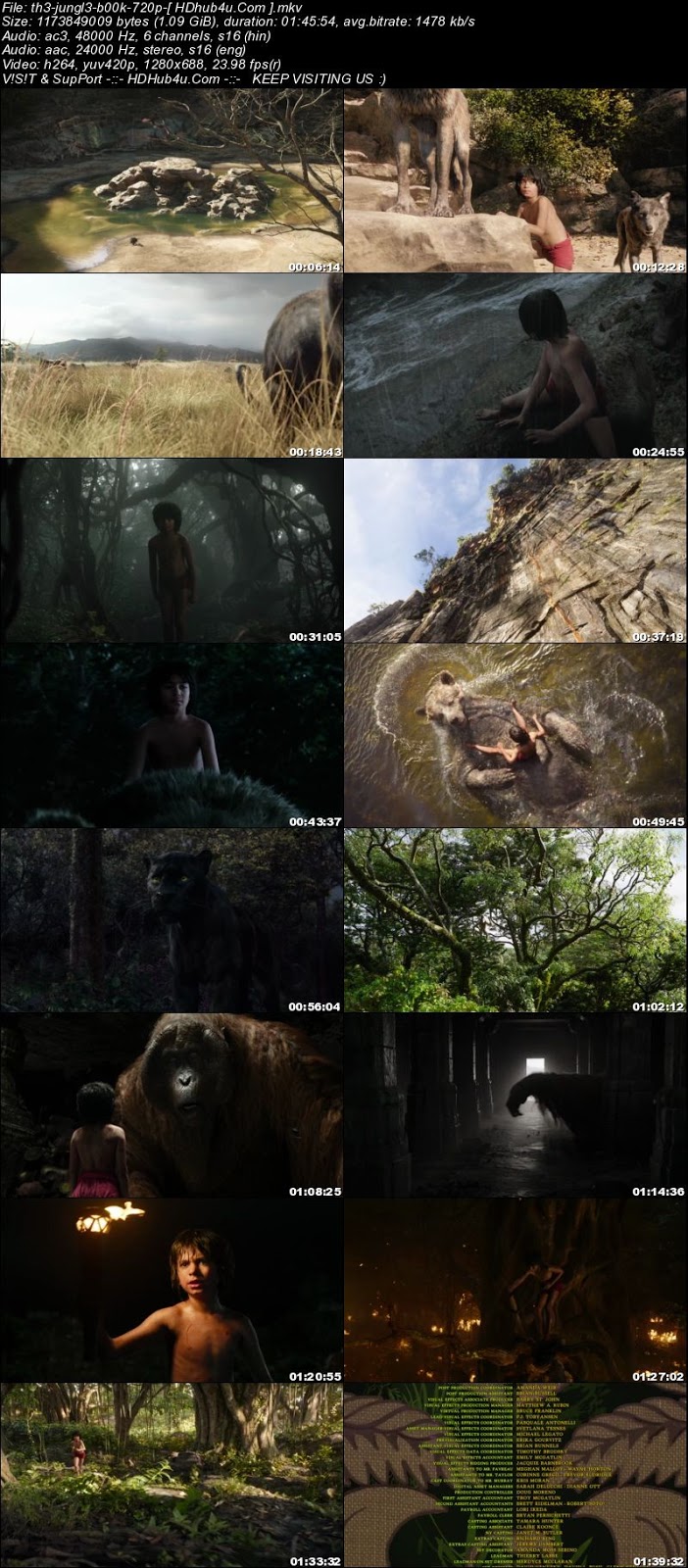 The Jungle Book 2016 ORG Hindi Dual Audio 720p BluRay Esubs 1.1GB Download