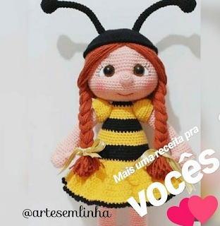 PATRON GRATIS MUÑECA ABEJA AMIGURUMI 45071