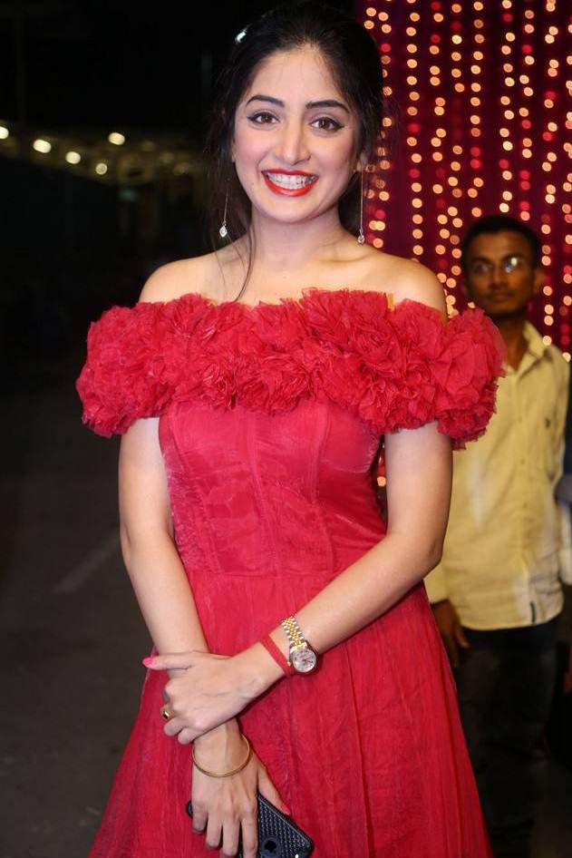 Poonam Kaur At Zee Telugu Apsara Awards 2017 In Red Dress