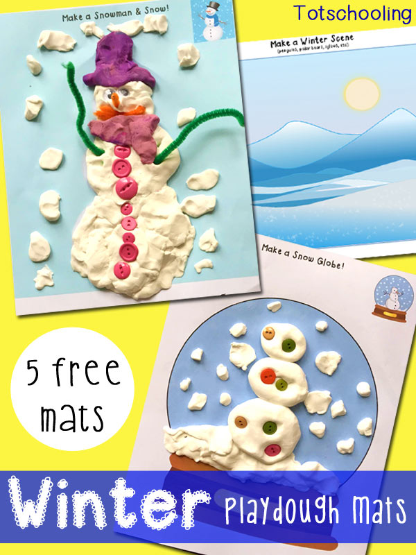 Free Winter Playdough Mats  Totschooling - Toddler, Preschool,  Kindergarten Educational Printables