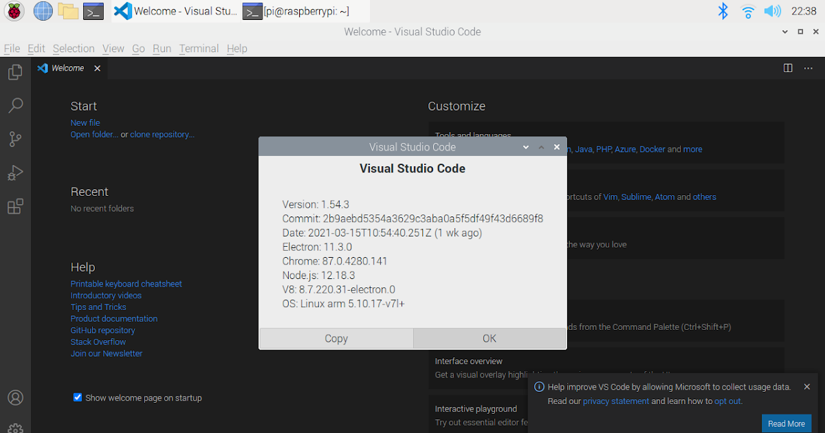Hello Raspberry Pi Install Visual Studio Code on Raspberry Pi, with apt command.