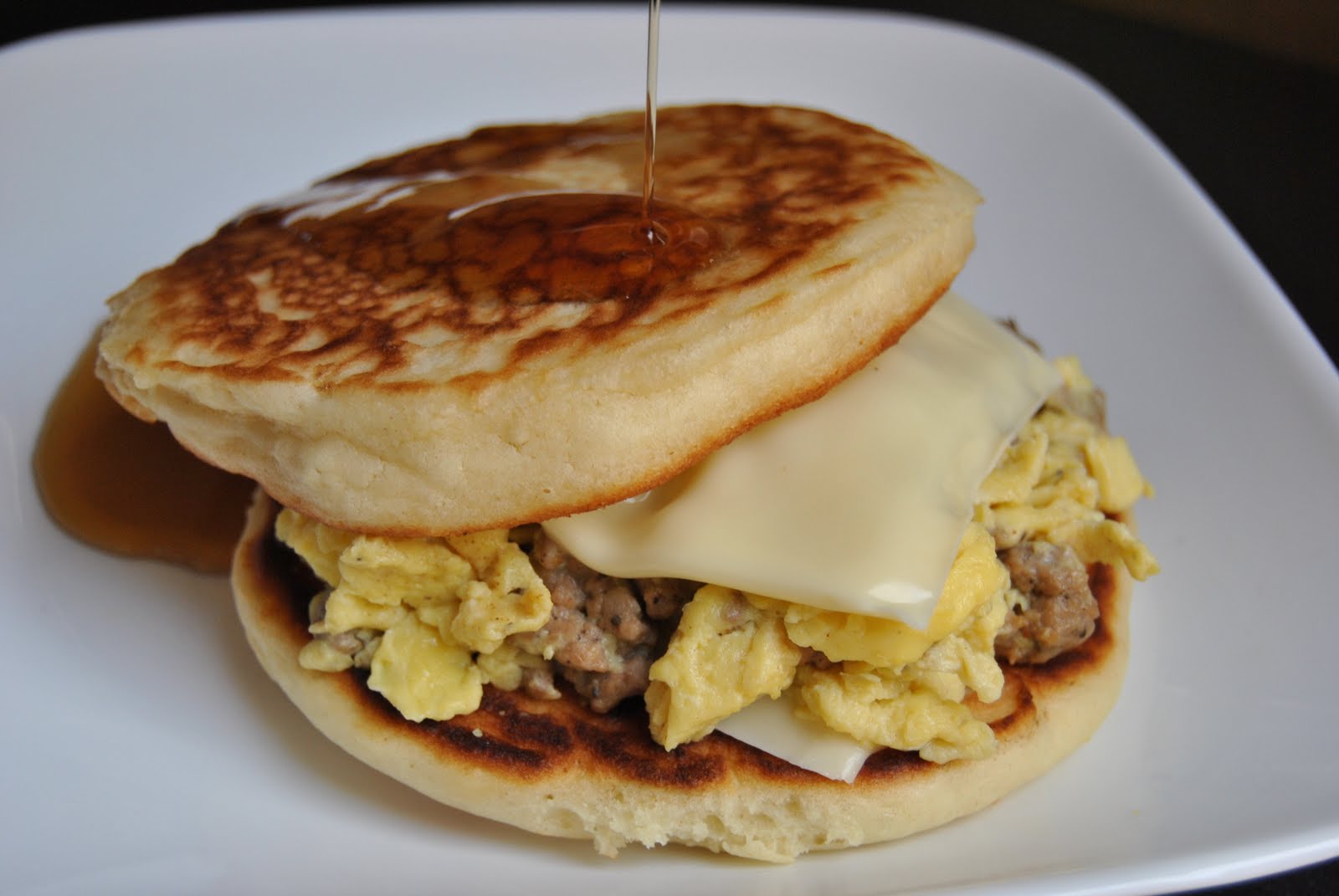 Malikala's Ono Kine Grinds Sausage Pancake Egg Sandwich