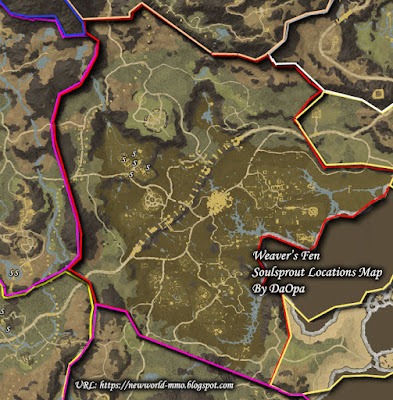 Weaver's Fen soulsprout locations map