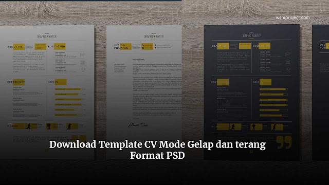Download-Template-CV-Mode-Gelap-dan-terang-Format-PSD