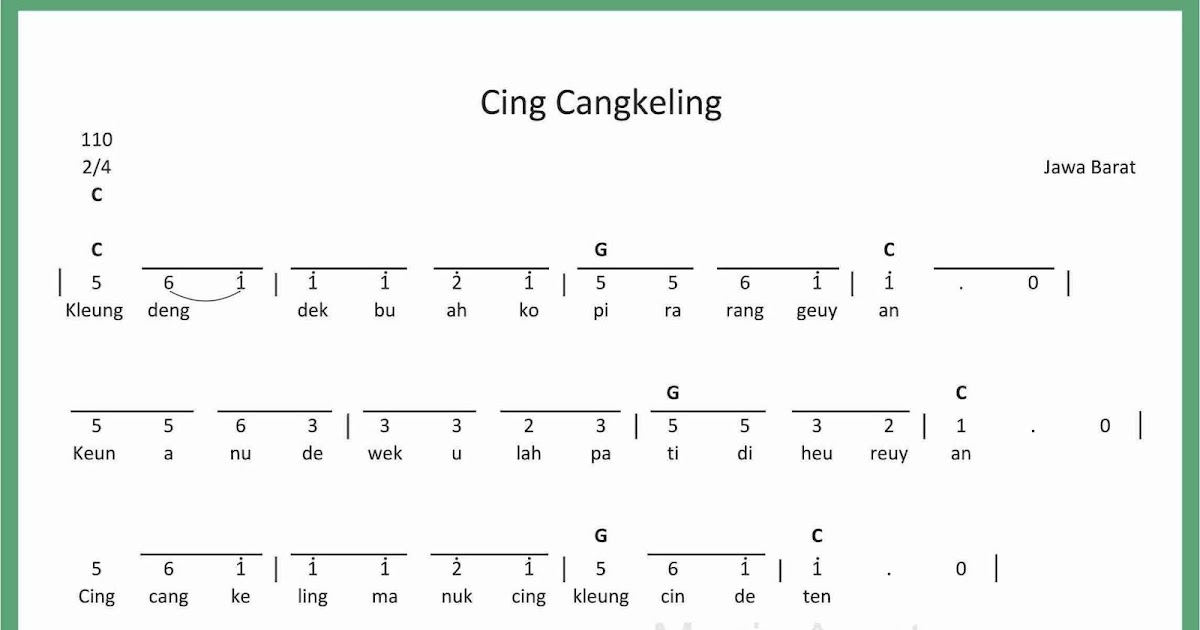 Not Angka Cing Cangkeling Seputar Musik