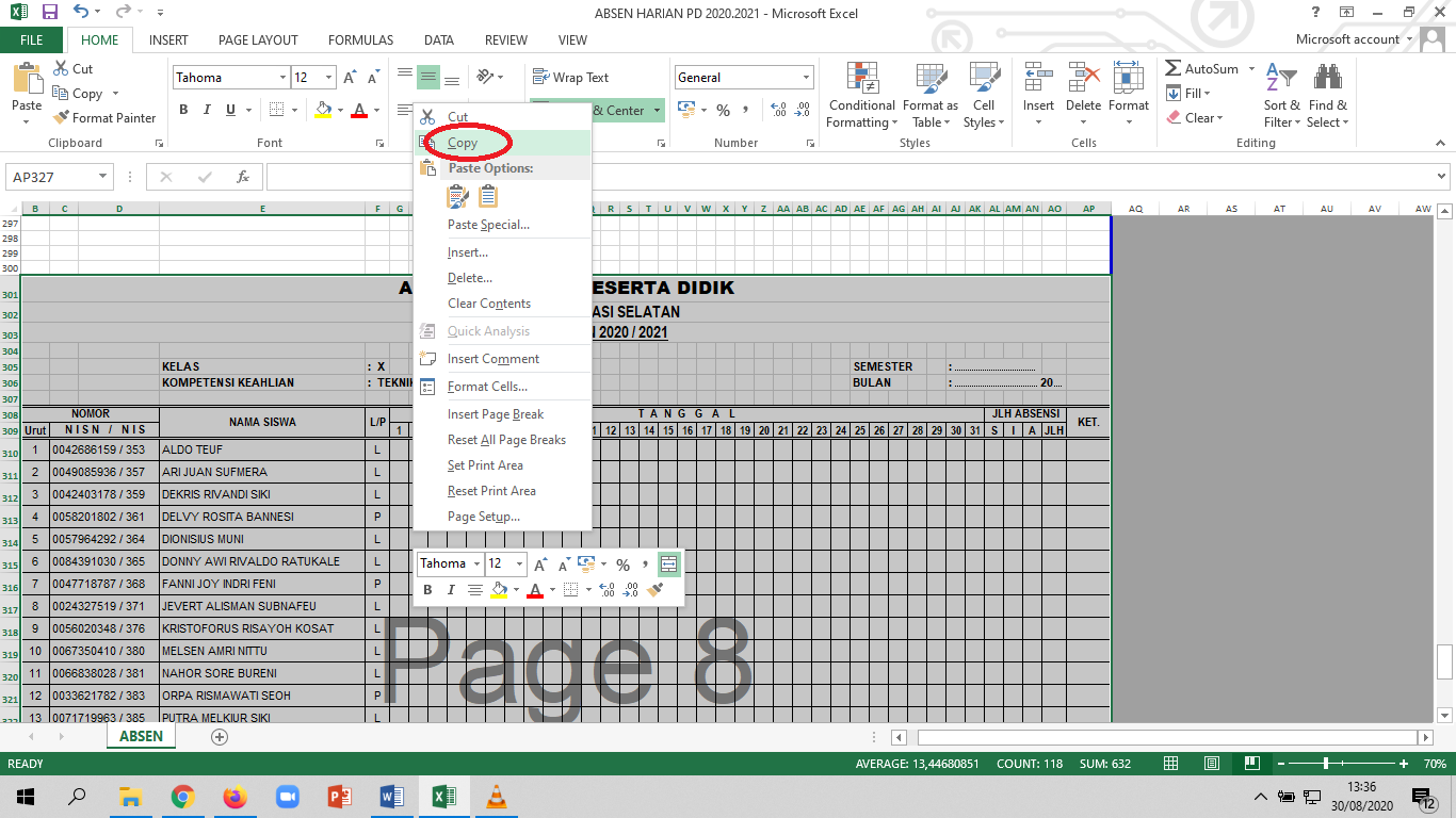 LENGKAP!! Cara Menyisipkan Tabel Ms.Excel di Ms.word dan PRINT + Gambar ...