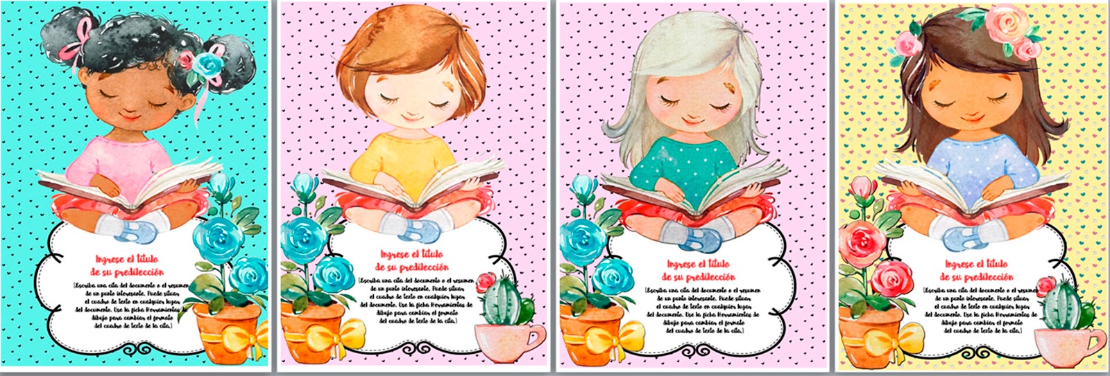 LINDAS CARATULAS: Portadas niña leyendo
