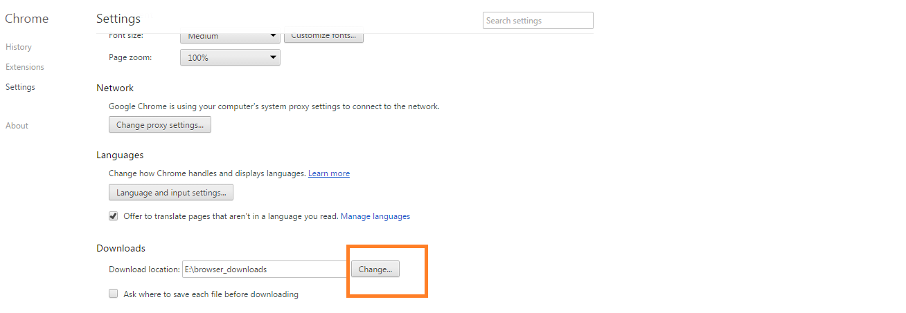 Changing Download Location in Chrome | Waytodo : Knowledge sharing for