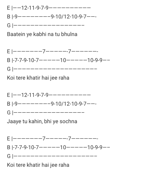 Ikk Kudi Tab/ Udta Punjab/ Guitar Tabs / Lead Notes / Hindi Songs Tabs / Shahid Mallya / Diljit Dosanjh / Bollywood / Ikk kudi jida naam mohabbat Udta Punjab Movie / Gaane
