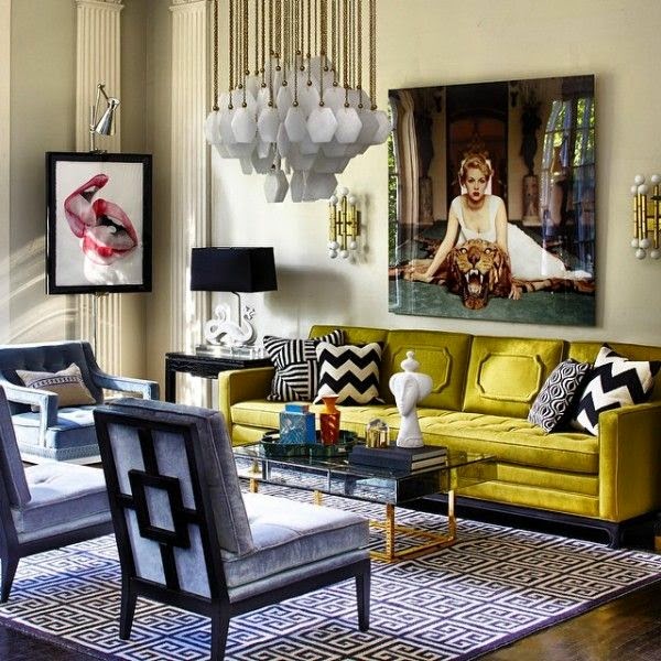 Salas con sofá verde - Decoración de salas con estilo