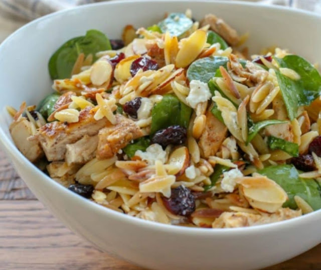 Spinach Orzo Salad With Cranberries And Goat Cheese Spinach Orzo Salad With Cranberries And Goat Cheese