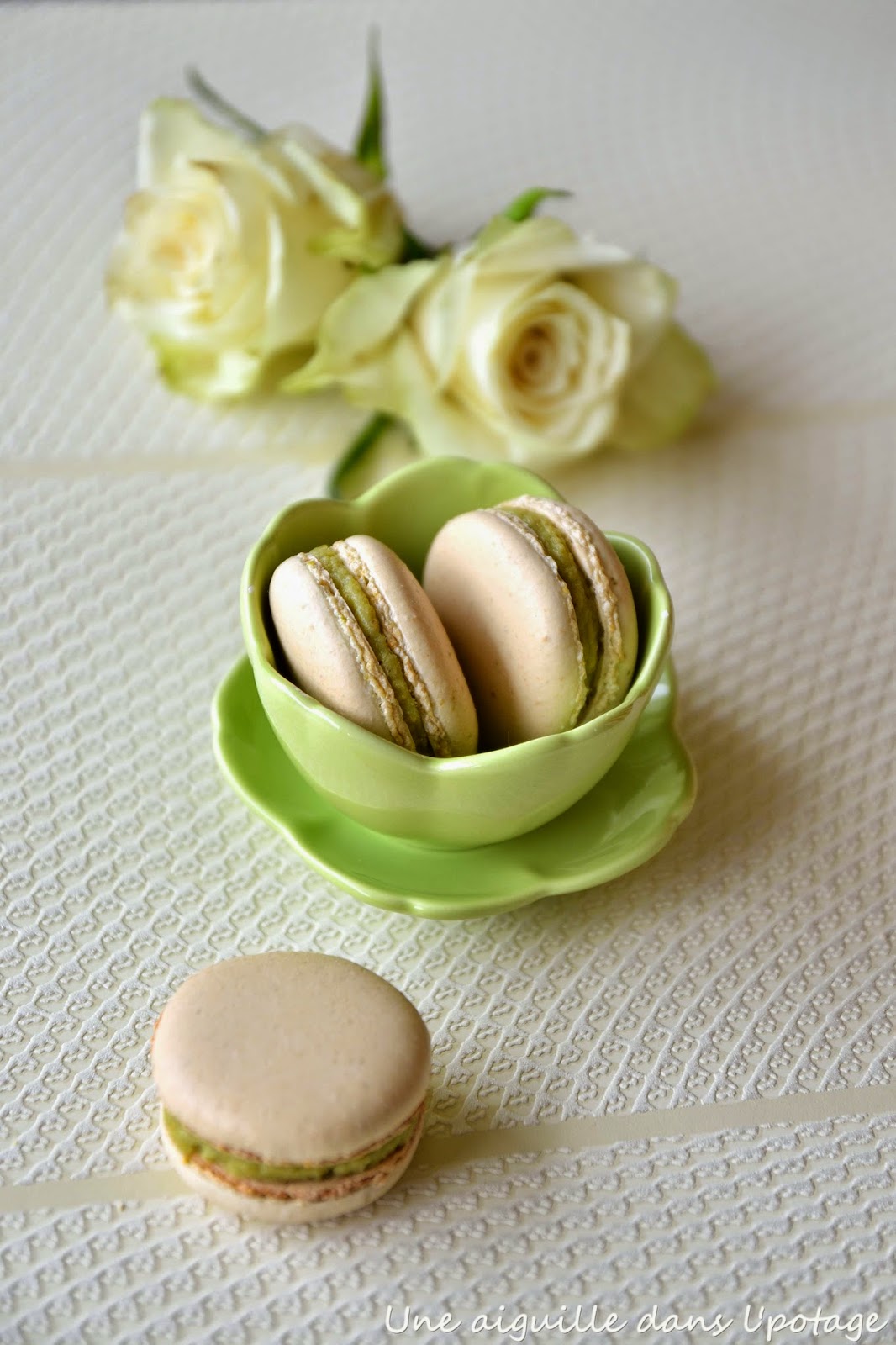 macaron vert ganache