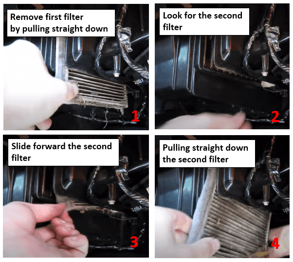 Changing cabin air filter (Under Dash Type)
