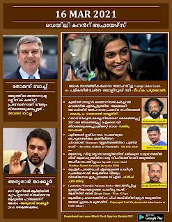 Daily Malayalam Current Affairs 16 Mar 2021