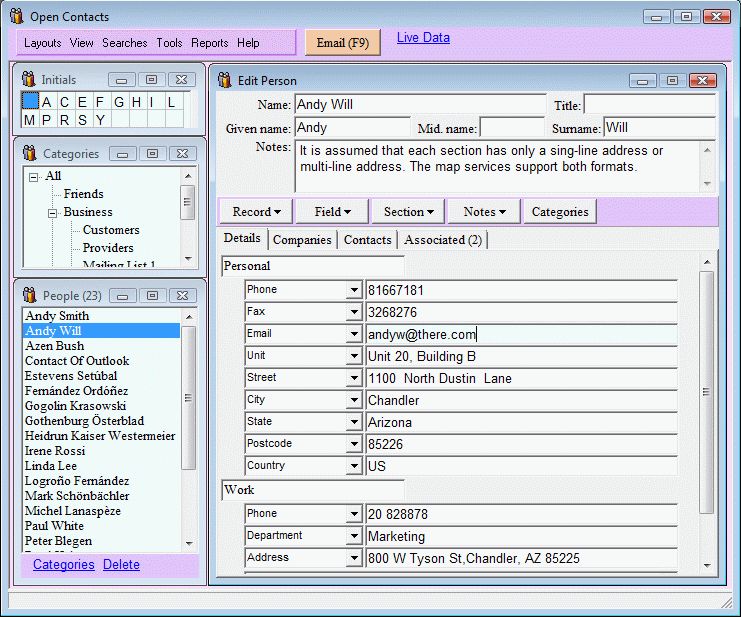 Easy`windows Open Contacts