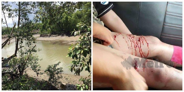 BUDAK LELAKI TUMBUK MATA BUAYA ELAK DIBAHAM DI SUNGAI IMAM KAMPUNG BOMBALAI TAWAU