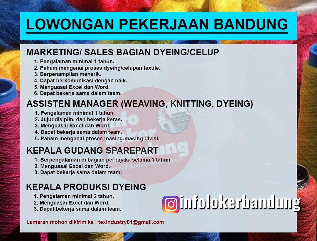 Lowongan Kerja Textile Industry Bandung Desember 2019 - Info Loker