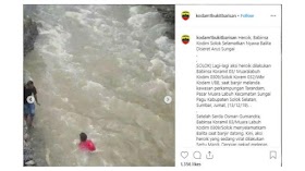 Viral Video Detik-detik Aksi Heroik Anggota TNI Kodim Solok Selamatkan Balita yang Hanyut di Sungai