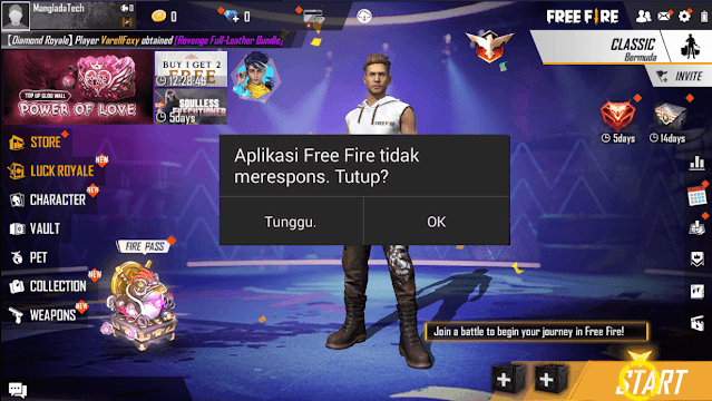 Cara memperbaiki error “Sayangnya Free Fire telah berhenti” atau “Free Fire tidak menanggapi”