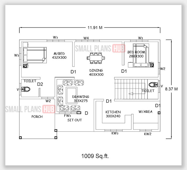 1604 Sq ft 4 Bedroom Ground Floor and Elevation