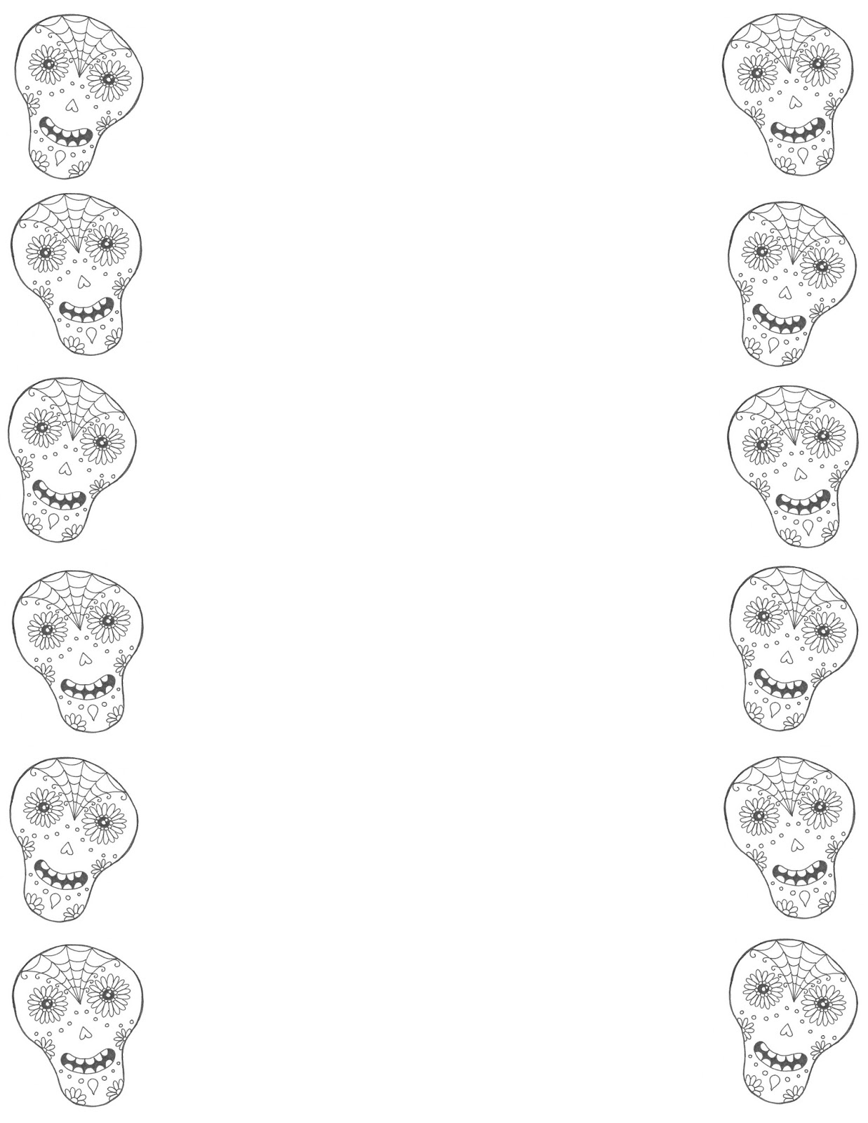 Little Hot Tamale Sugar Skull FREE Stationery Printable Little Hot Tamale Sugar Skull FREE Stationery Printable