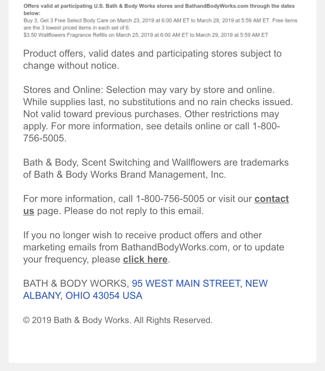 Life Inside the Page Bath & Body Works Today’s Email March 25, 2019