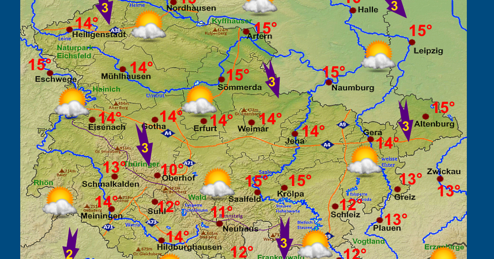 Wetter aus Thüringen für Thüringen