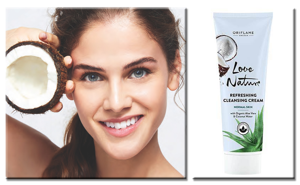 ORIFLAME Love Nature Refreshing Cleansing Cream with Organic Aloe Vera