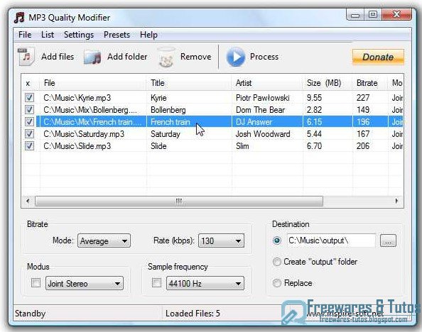 MP3 Quality Modifier : un logiciel portable pour réduire la taille des MP3