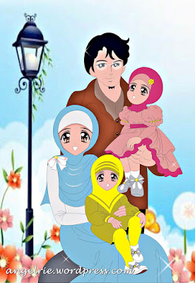 Gambar Kartun Muslim Sekeluarga