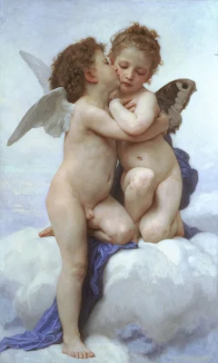 L'Amour et Psyché, enfants painting William Adolphe Bouguereau