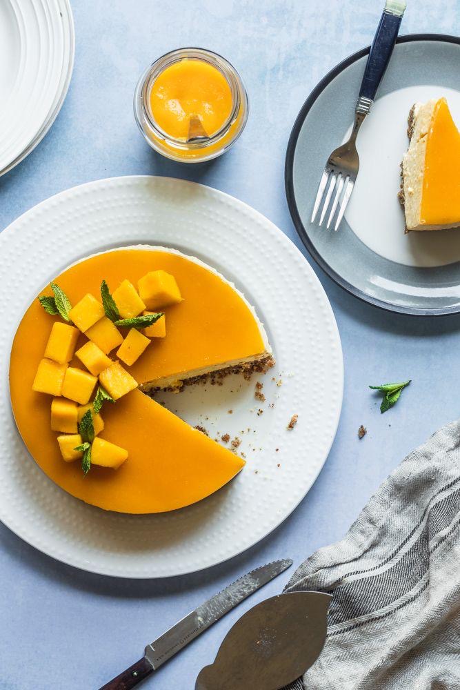 Mango Yogurt Mousse Cake (No bake, low fat) 芒果乳酪慕絲蛋糕 (免焗．低脂)