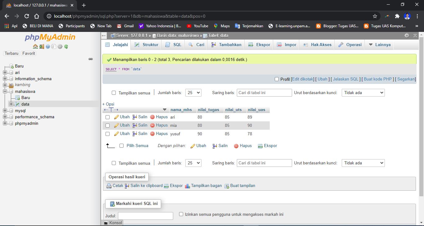 Membuat Program Aplikasi Crud Database Mahasiswa Dengan