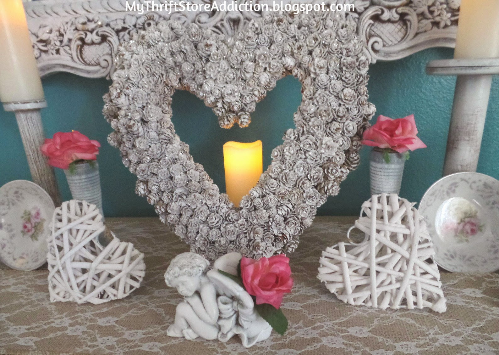 Romantic candlelight mantel 