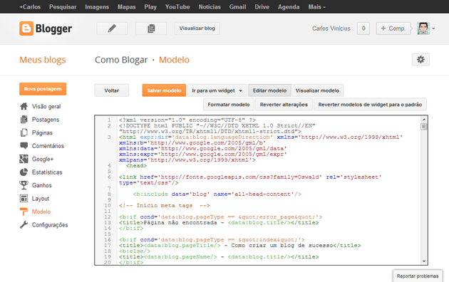 Como encontrar códigos no novo editor HTML do Blogger - Como Blogar